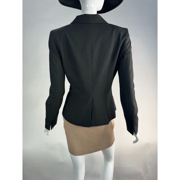 Bebe Satin Waisted Jacket Size 4 Black Polyester Blend - Picture 15 of 16